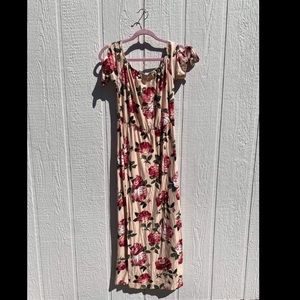 Long Maxi Floral Pink Sundress